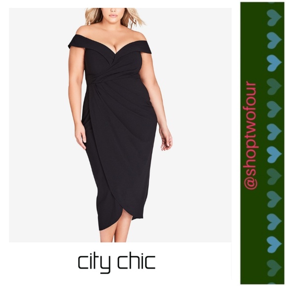 City Chic Dresses & Skirts - SOLD OUT Rippled Love Black Dress bodycon NWT